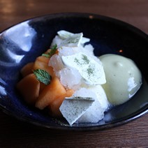 Melone, Minze und Granité mit Chablis
