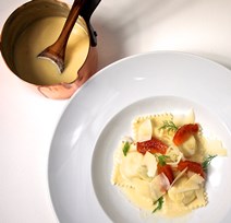 Sommerliche Forellen-Ravioli mit ein Chablis 1er Cru Montée de Tonnerre 2013