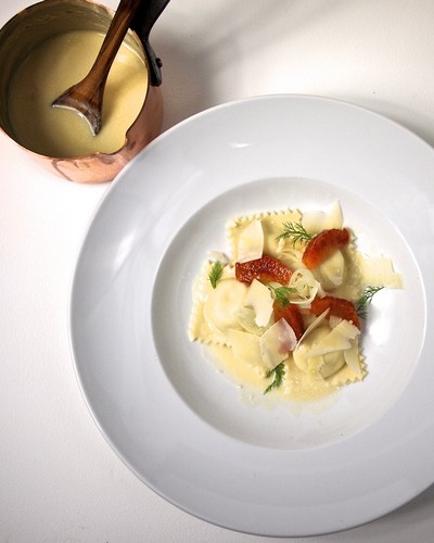 Sommerliche Forellen-Ravioli mit ein Chablis 1er Cru Montée de Tonnerre 2013