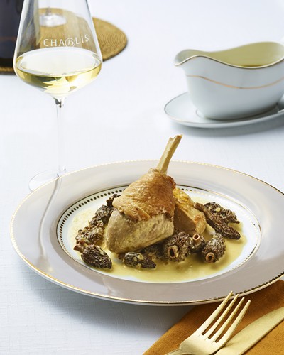 Bresse-Poularde mit Morcheln und Chablis Grand Cru