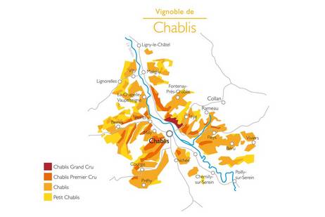 The map of Chablis' vineyard 